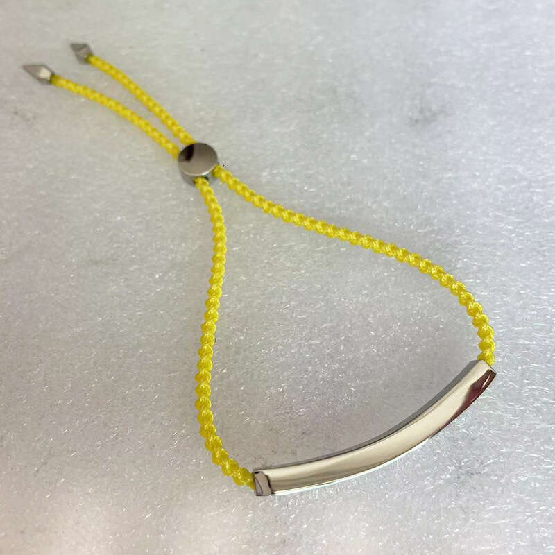 DIY Stainless Steel Bent Tube Adjustable Braided Rope Trendy Couple Wearing Bracelet