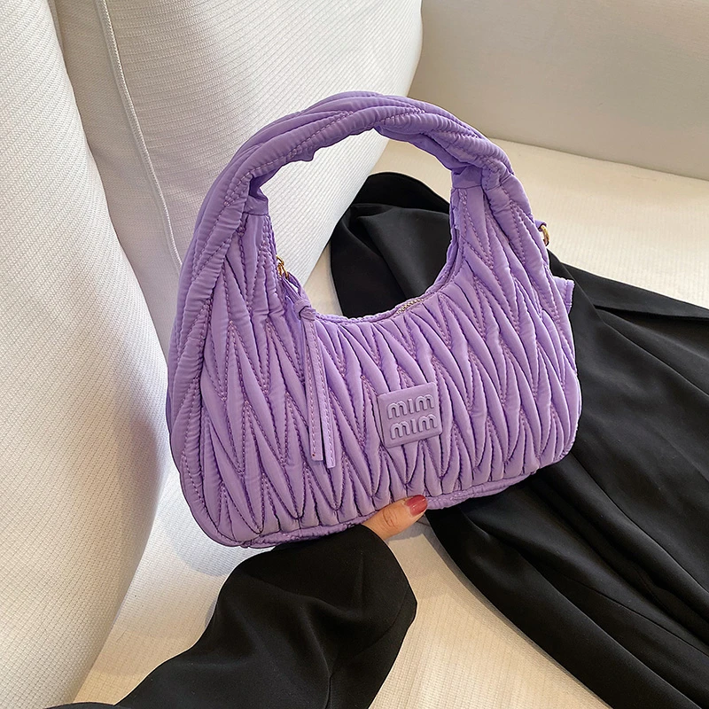Hot Free Shipping Fashion Trend Women Dinner Bags Clutch Designer Pleated Underarm Bags Soft leather Lady Shoulder Bag Summer Ladies Dinner Bags Handb