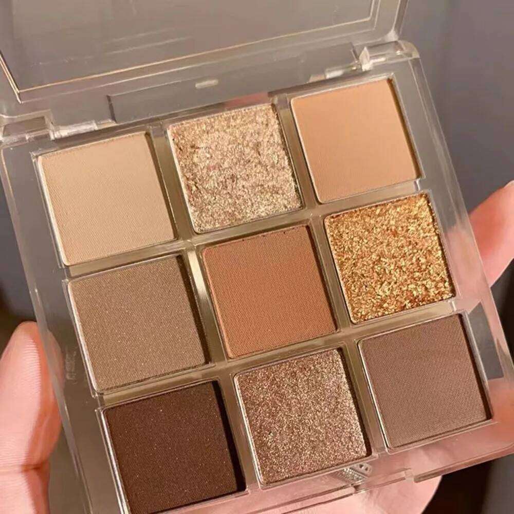 Nouvelle palette de neuf couleurs beurre orange marron marron nautique naclat à fard à paupières brillant ombre brillante maquillage de la livrai