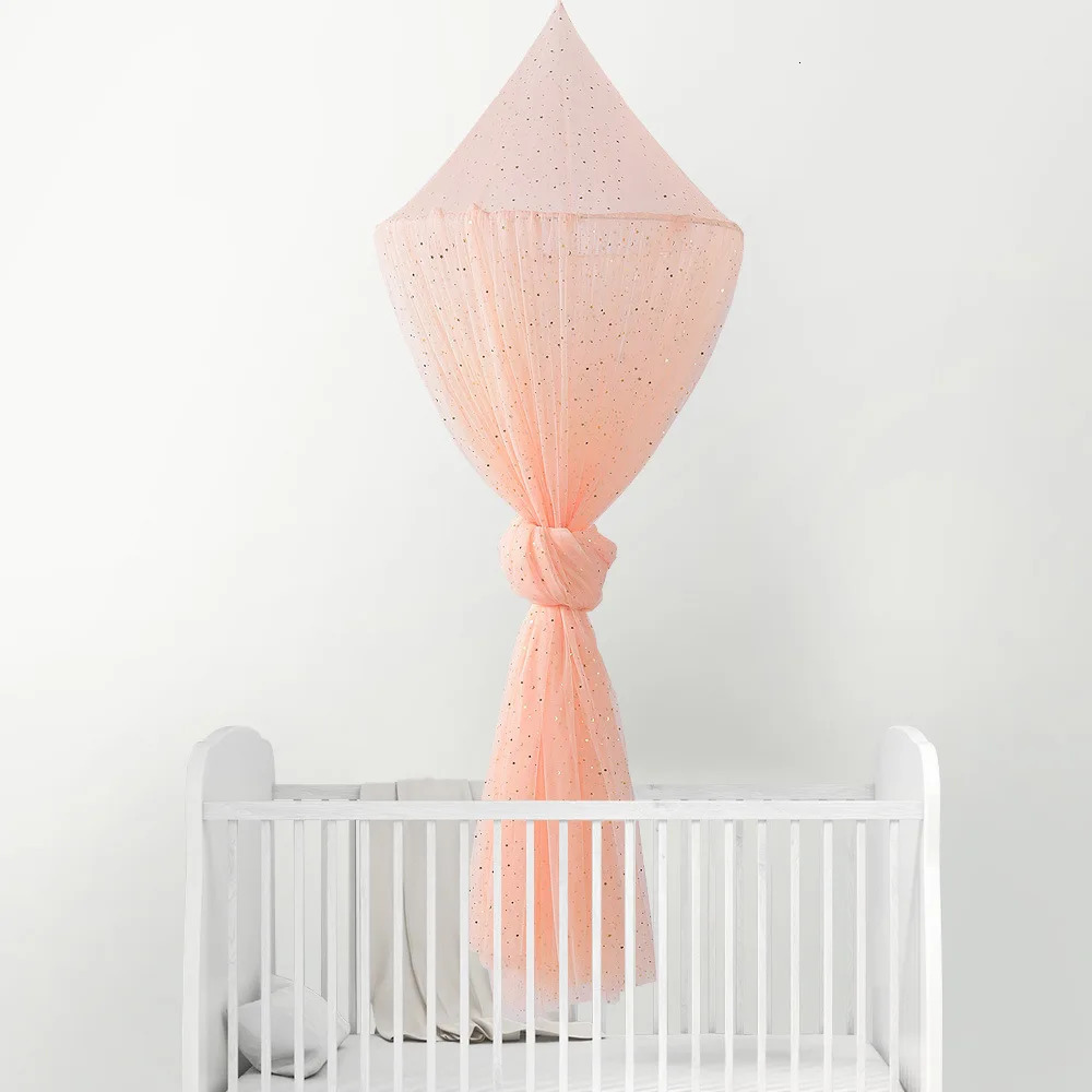 Baby Mosquito Net for Girls Boys Children Bed Canopy Sequined Star Mesh Princess Crib Hung Dome 250604z