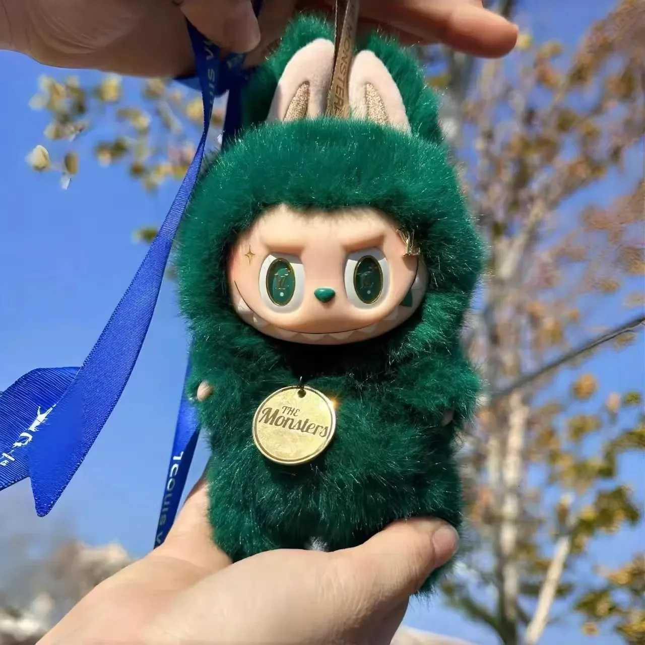 High Quality Zimomo Little Leader Labubu Change Baby Green Limited Edition Plush Vinyl Labubu Doll Pendant Gift X250612