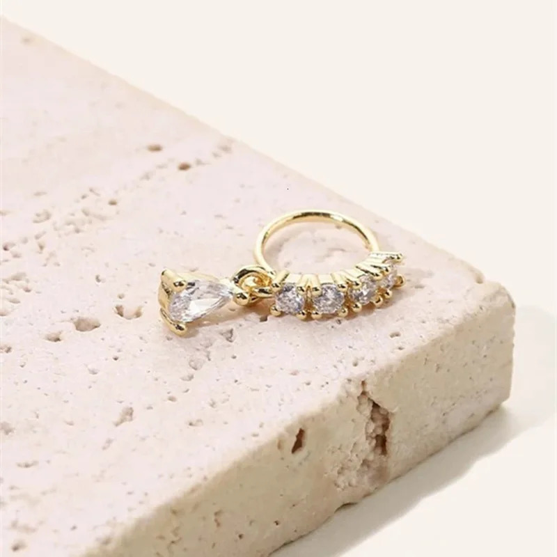 Crystal Zircon Decor Nose Ring Hoop for Women Piercing Nariz Cartilage Earrings Dangling Nose Piercing Septum 250611