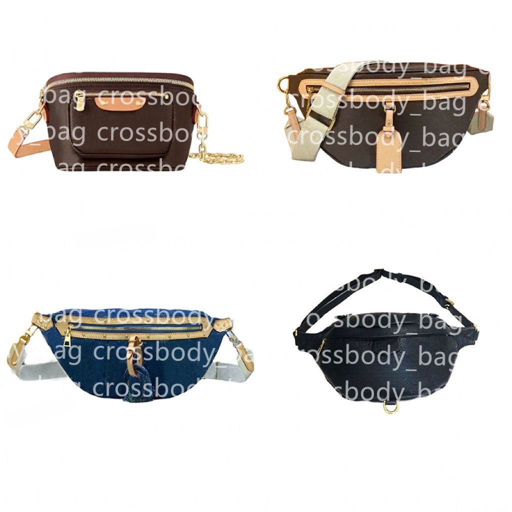 2023 Mini Bumbag Designer Waist Bag Fanny pack Brown Flower Mens Bags Leather Crossbody Purses Messenger bum bag Men Leather Handbag Fashion Wallet