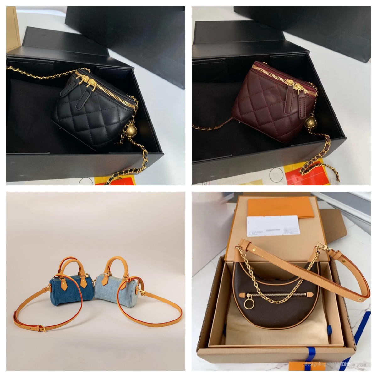Wholesale Cosmetic Bags Designer Mini Shoulder Bag handbag Classic brown flower Women's handbags tote crossbody Bags With Box wallet