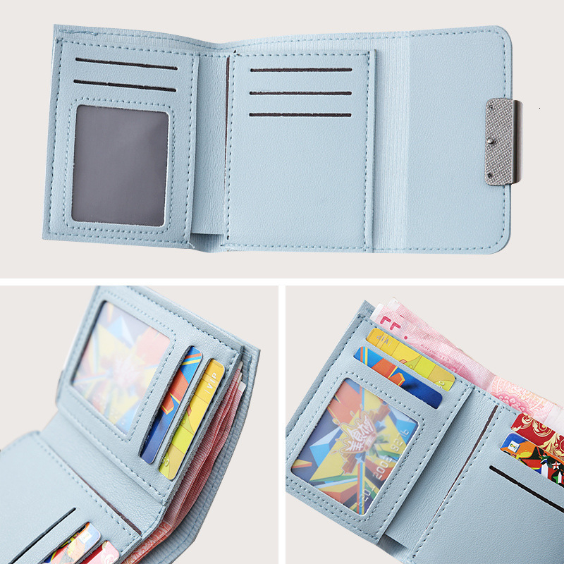 New Wallet Men Unisex Storage Travel Minimalist Classic Canvas High Capacity Zipper Blue Multiple Card Slots Free delivery Cash Compartment Short - view 4