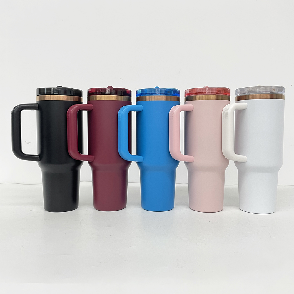 Leak proof removable flip straw 40oz copper plated tumbler double walled stainless steel vacuum insulated mug with straw for laser engrave