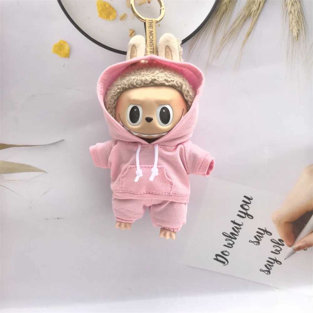 15cm/17cm Labubu Doll Clothes Sitting Party 1st 2nd Generation Outfit White Black Bear Hoodie DIY Gifts M250612