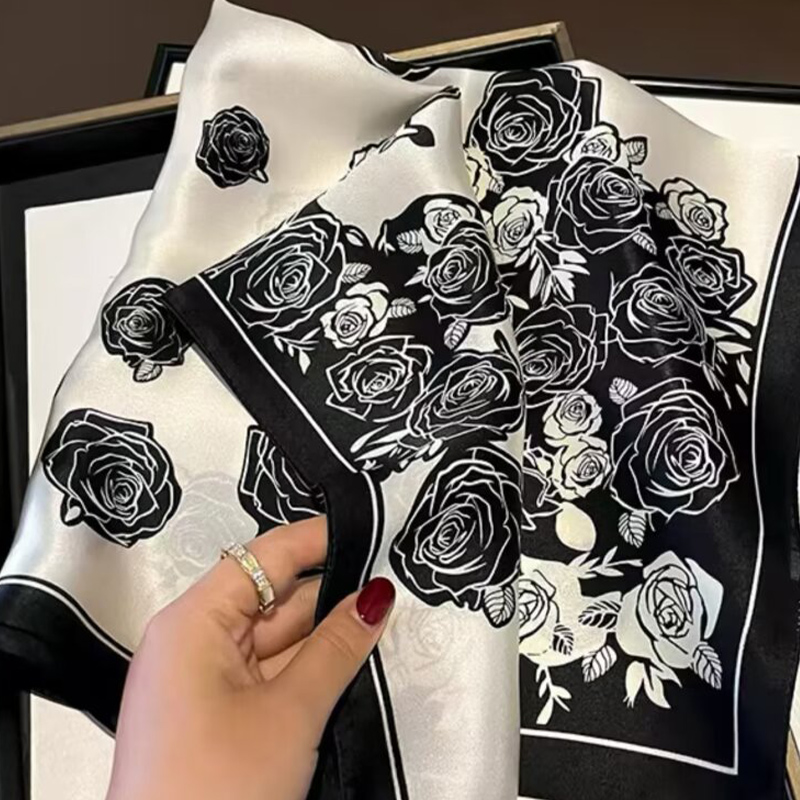 Trendsetting Women's Lijing Satin Scarves: Stylish 70cm x 70cm Silk Squares for Multiple Uses