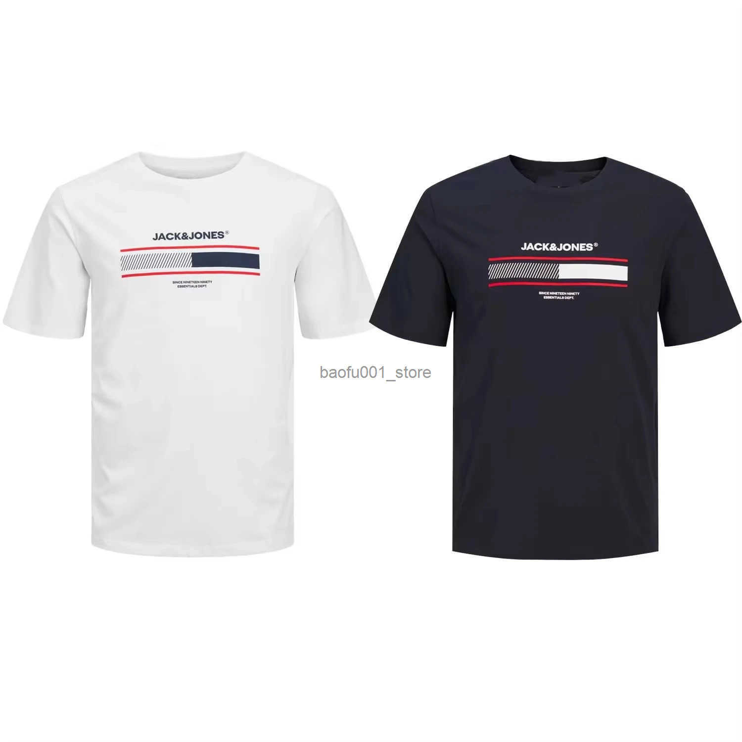 Jack Jones Trendy Brand New Summer Fashion Streetwear Short-sved Printed Cotton T-shirts Men Women Versatile High End Tee Q250612