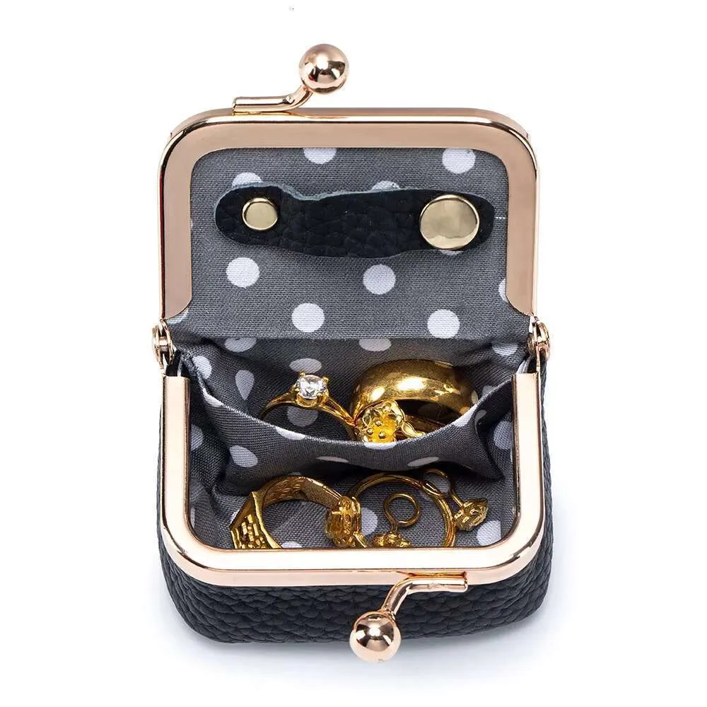 Genuine Leather Mini Jewelry Case for Necklaces & Rings - Portable Organizing Compact Storage