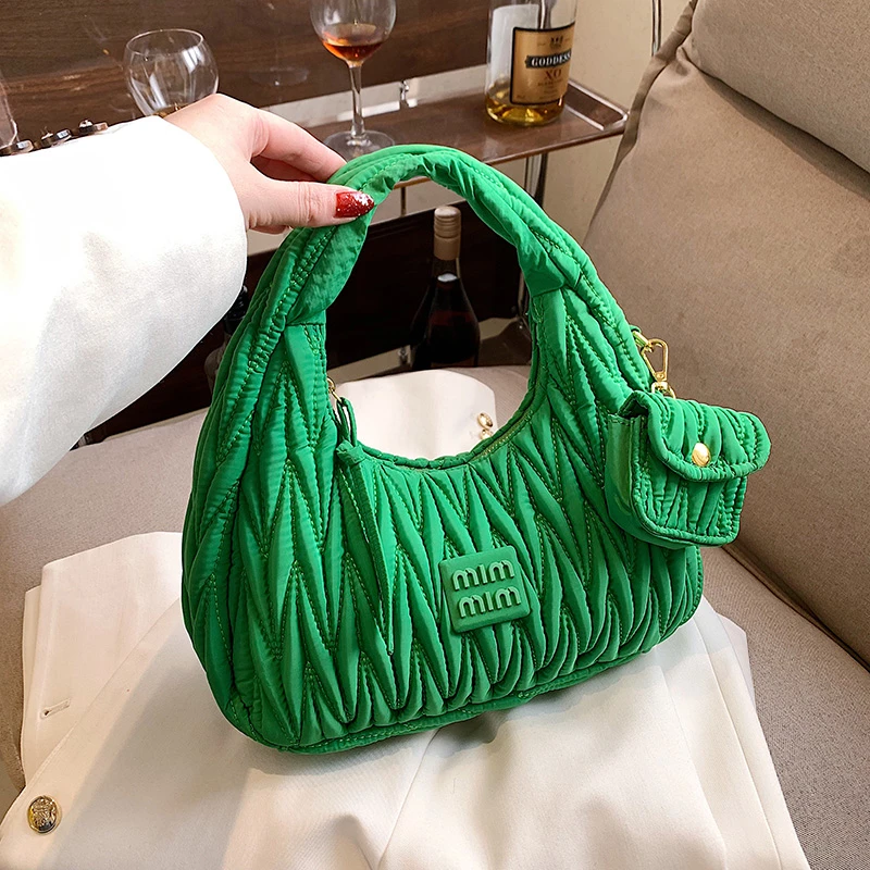 Hot Free Shipping Fashion Trend Women Dinner Bags Clutch Designer Pleated Underarm Bags Soft leather Lady Shoulder Bag Summer Ladies Dinner Bags Handb