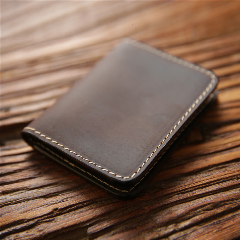 Retro Crazy Horse Leather Cards Cases Mens Cowhide Credit Card Holder Wallet Handmade Ultra-thin Slim Drivers License ID Cover 250208