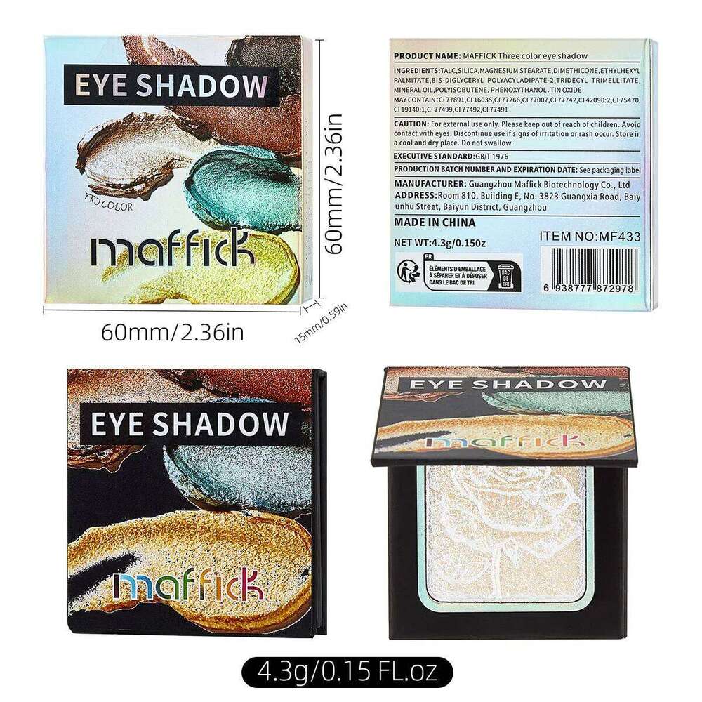 MAFFICK 6 colors long-lasting starlight single pearlescent waterproof non-sdge easy to color eyeshadow free shipping