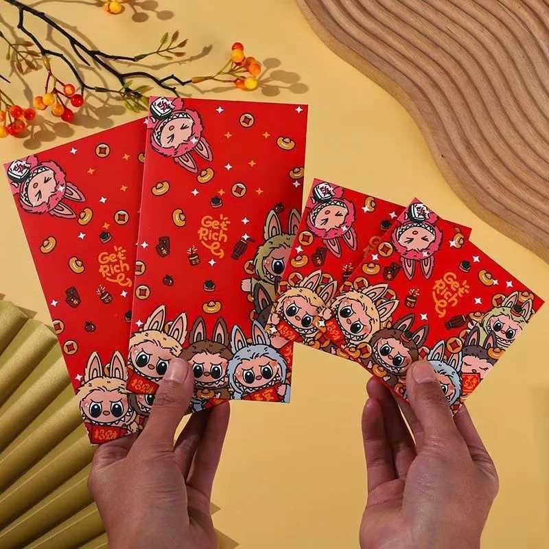 New 2025 Labubu Red Envelope Ins New Year Red Envelope Be Promoted Step By Step Bubu High Lift Wallet Paper Bag Gifts XJ250612