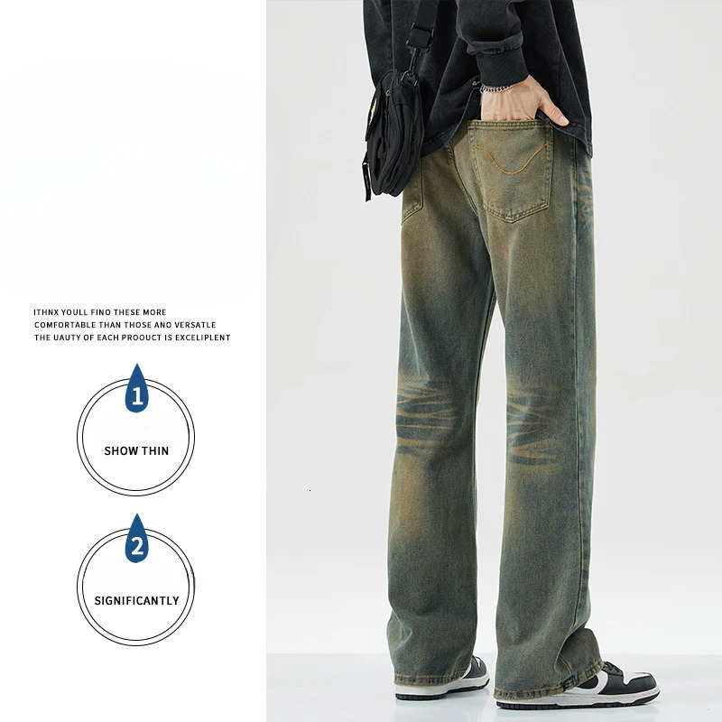 Mens Jeans Man Denim Shorts Jean Streetwear Trousers Wide Y2k Pants Baggy Clothing Flared Male Cargo Pant Ripped 250611Z