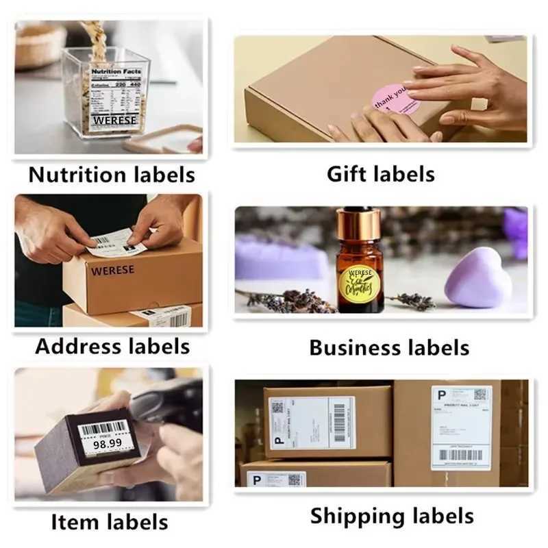 Inkless 4x6 Shipping Label Printer USB Bluetooth Express Waybill Address Barcode QR Code Adhesive Sticker Thermal Label Printer R250612