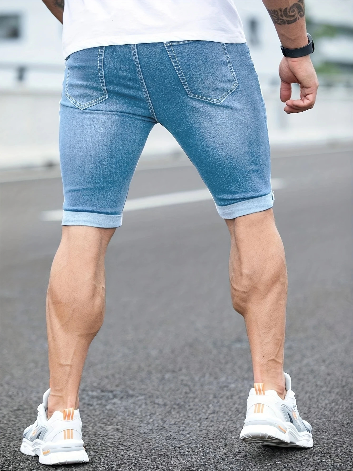 1PC mens American street denim pants simple casual suitable for daily wear shorts 250611Z