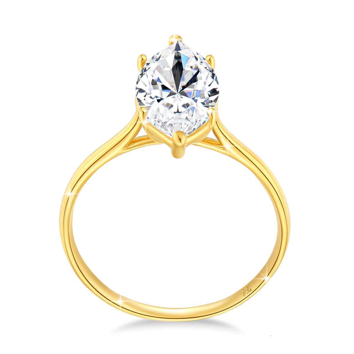 Quality Supplier Woman Engagement 6 Prongs Huge 3 ct Marquis Cut Moissanite Rings Hollow 14K Gold Jewelry Wholesale
