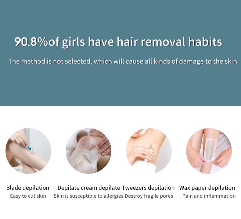 Laser Hair Removal for Women Simple, lightweight and non-abrasive tool for face, body and bikini area.