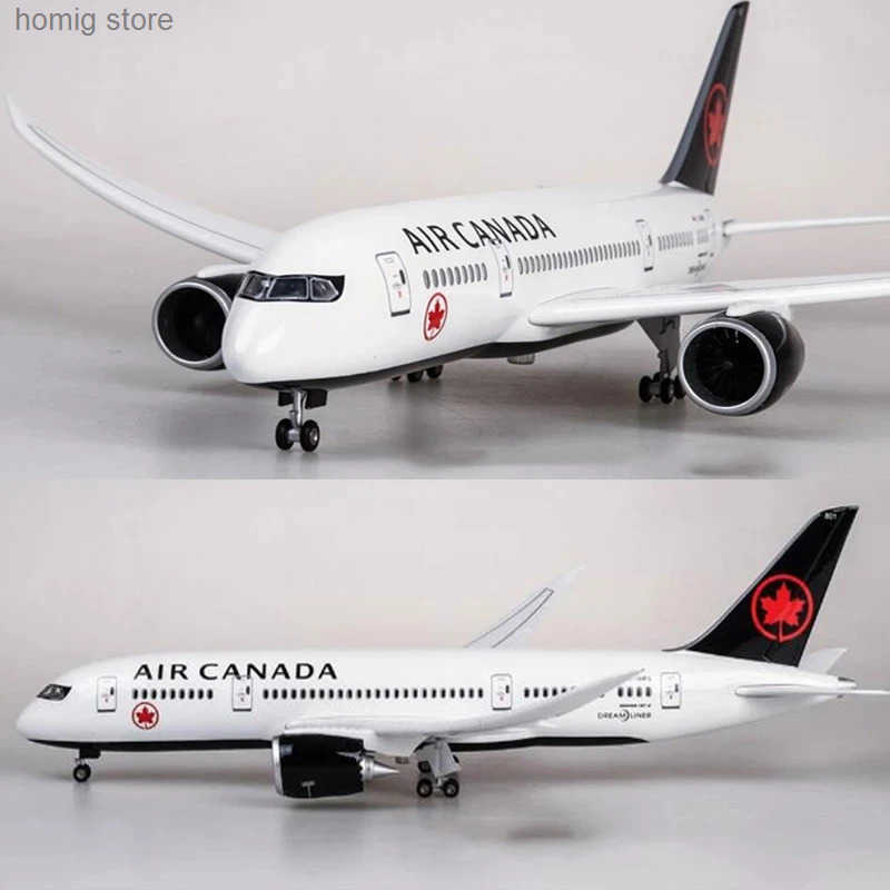 Toy Sale 1/130 Scale 43cm Airplane 787 B787 Toy Aircraft Canada Airlines Model W Light Wheel Diecast Plastic Resin Plane Toys L250612