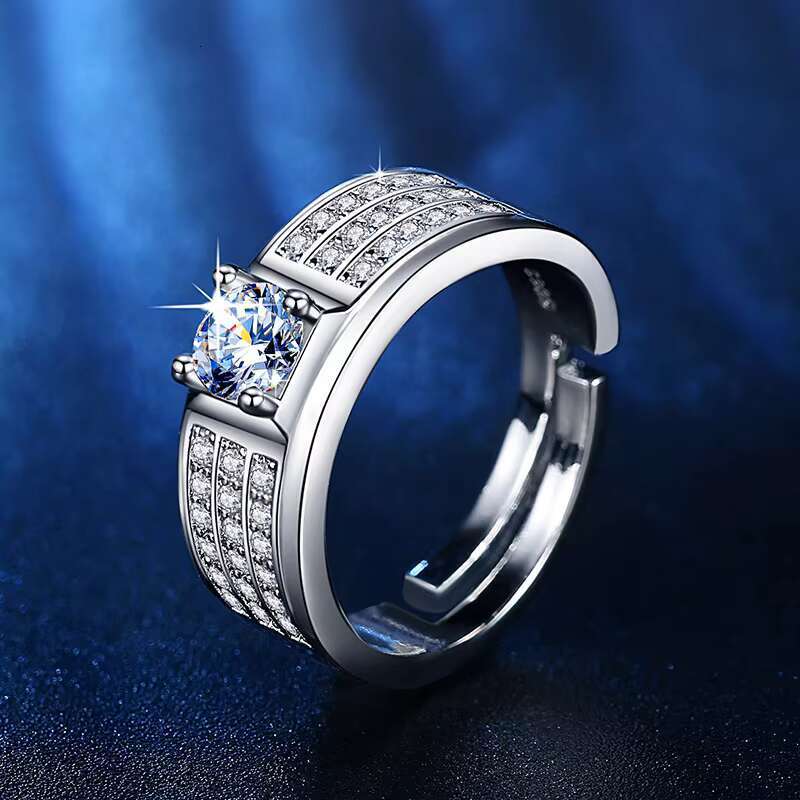 Sophisticated Fusion of Classic Contemporary Style - Dual Row Diamond Set in Titanium