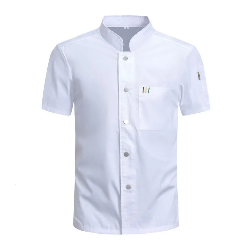 Short Sleeve White Chef Uniform Cook Shirt Men Women Restaurant el Costume Kitchen Bakery Unisex Waiter Work Clothing 250611