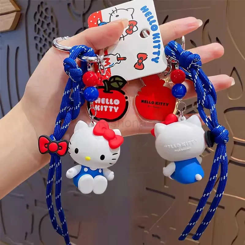 Sanrio NEW Kawaii Hello Kitty Doll Keychain Pendant Cartoon Cute PVC Car Key Anti-Lost Pendant Backpack Pendant Birthday Gift X250612
