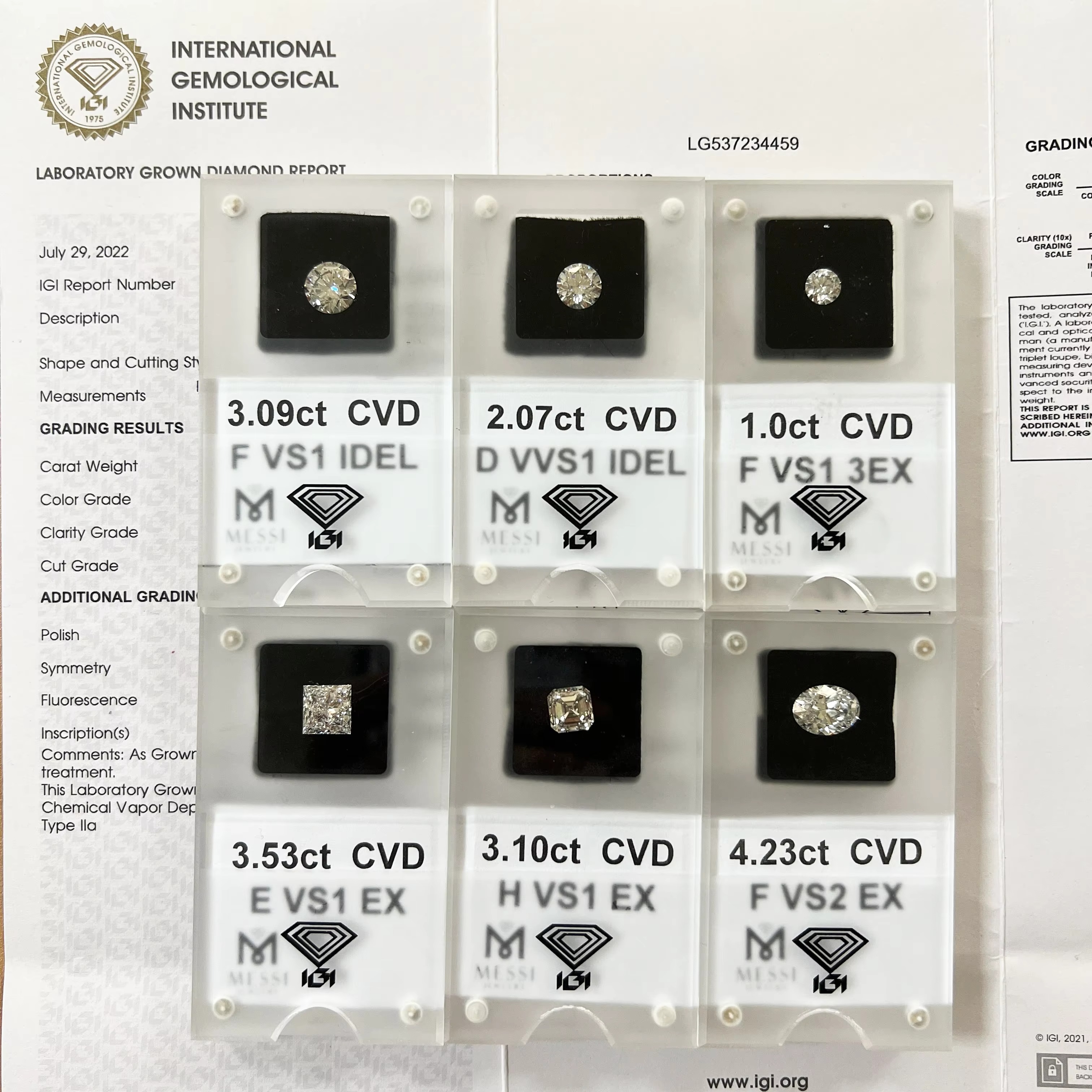 Wholesale IGI Gia Certified D Color 1ct 2ct 3ct Laboratory Diamonds CVD HPHT Lab Created Lab Grown Fancy Shape Diamond