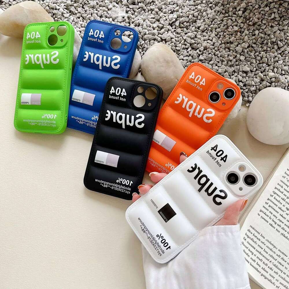 Fashion Down Jacket Phone Case for iPhone 15 14 13 12 11 16 Pro Max XS XR 7 8 Plus Shockproof Puffer Soft Silicone Cover