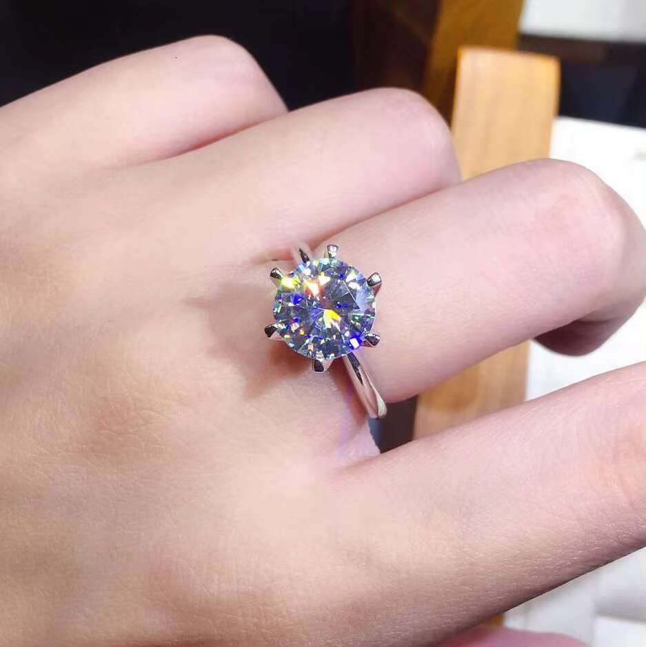 GOLD SILVER Island Gold Filled Ring for Women Anillos De Bizuteria White 2 Carats Diamond Anillos Mujer Pave Setting Jewelry