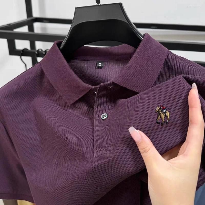 Men's Polos Pure Cotton Summer High-quality Shortsleeved Business Casual Comfortable Polo Shirt Exquisite Embroidery T-shirt
