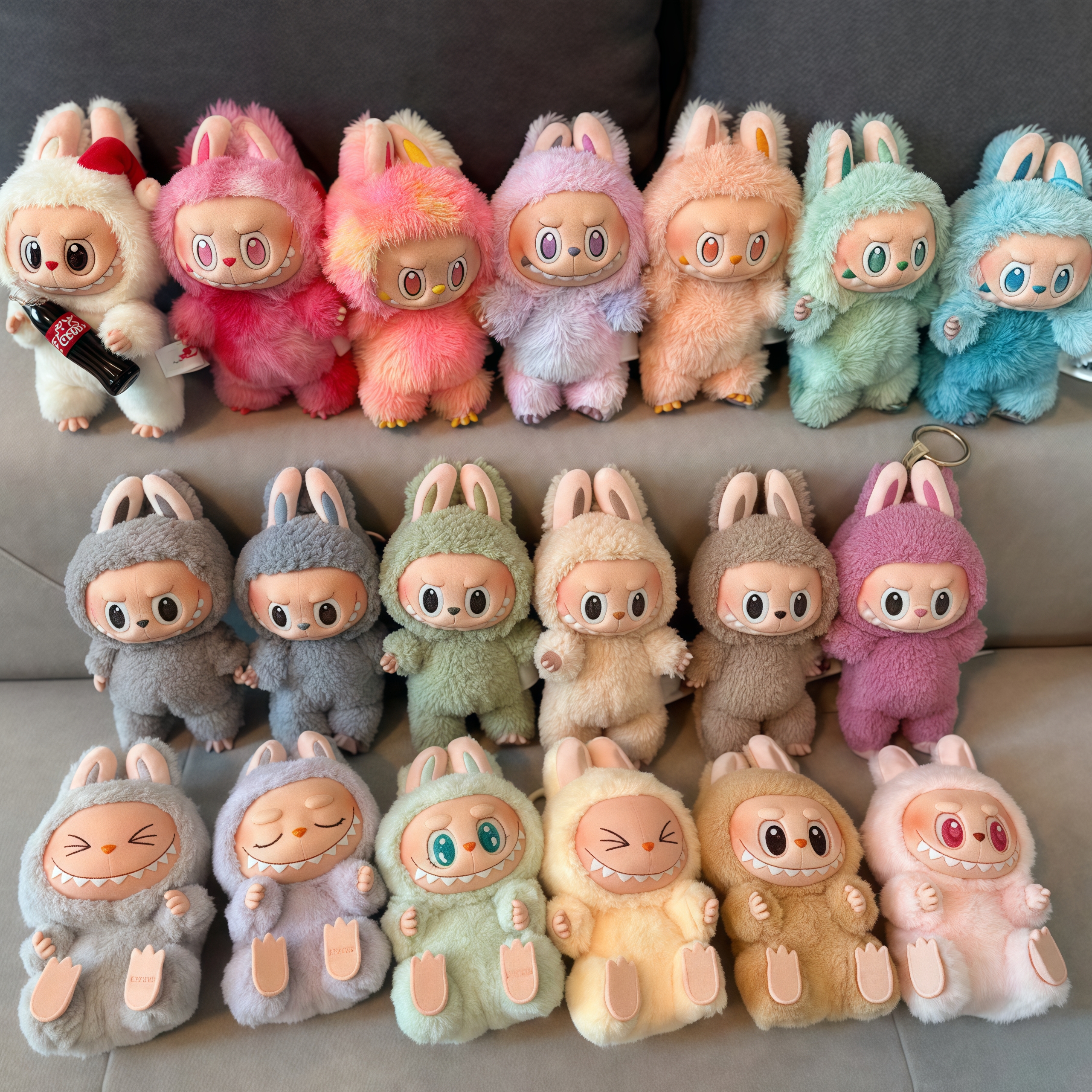 Labubu Doll The Monsters Heartbeat Macaron Enamel Face Blind Box Pvc Figurine Labubu sitting party Kawaii Doll Kid Christmas Popmart Monsters Serie Blind Box