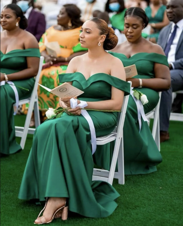 Dark Green Mermaid Bridesmaid Dresses Sexy One Shoulder Backless Long African Girls Long Satin wedding guest dress Plus Size Maid of Honor Gowns