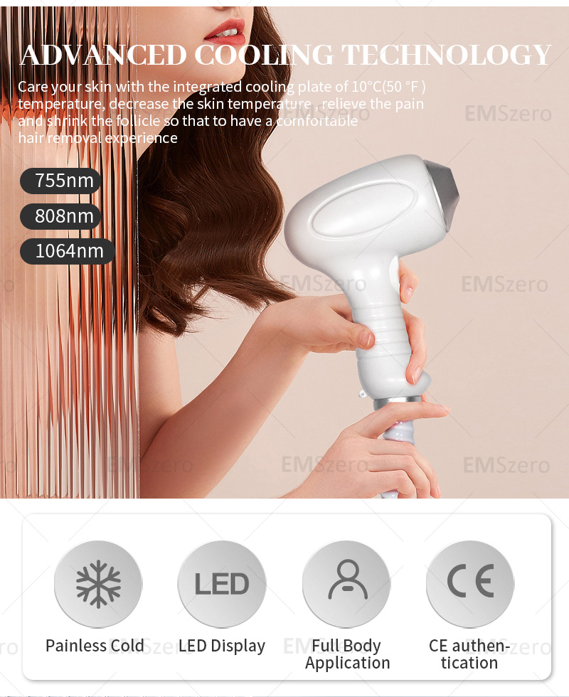2025 New 808nm diode laser 3 wavelength professional body hair removal machine. Long term painless hair removal Suitable for home and beauty salon
