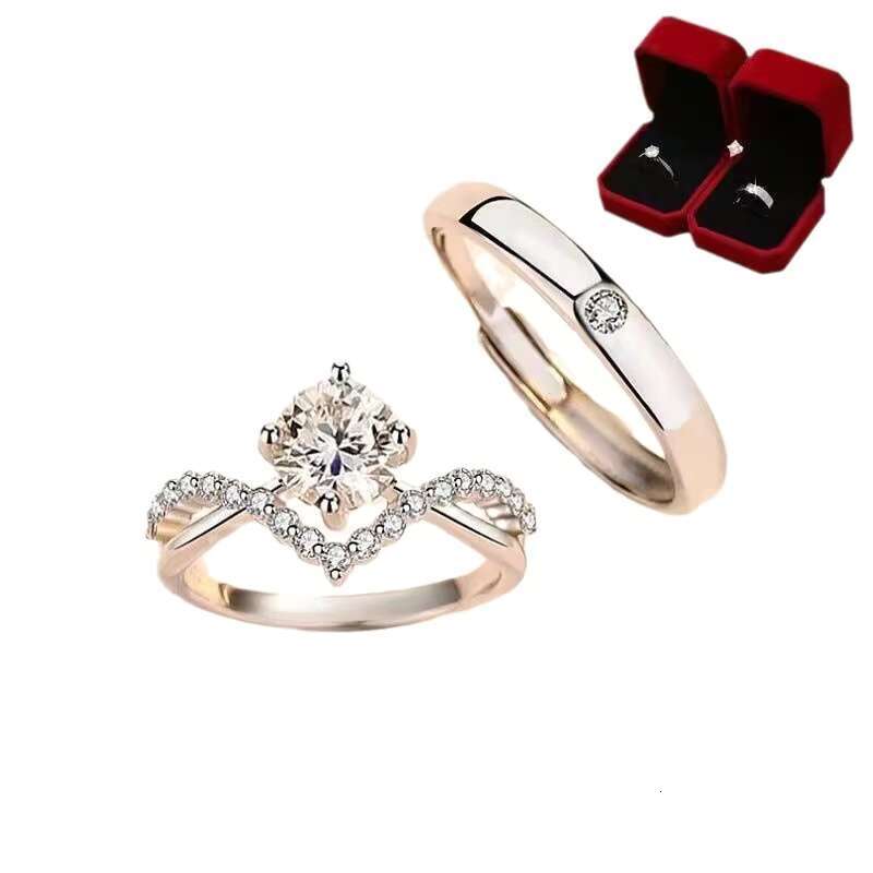 YW Fashion Alloy Ring Mosang Stone Diamond Ring Simulation Diamond Woman Finger Rings