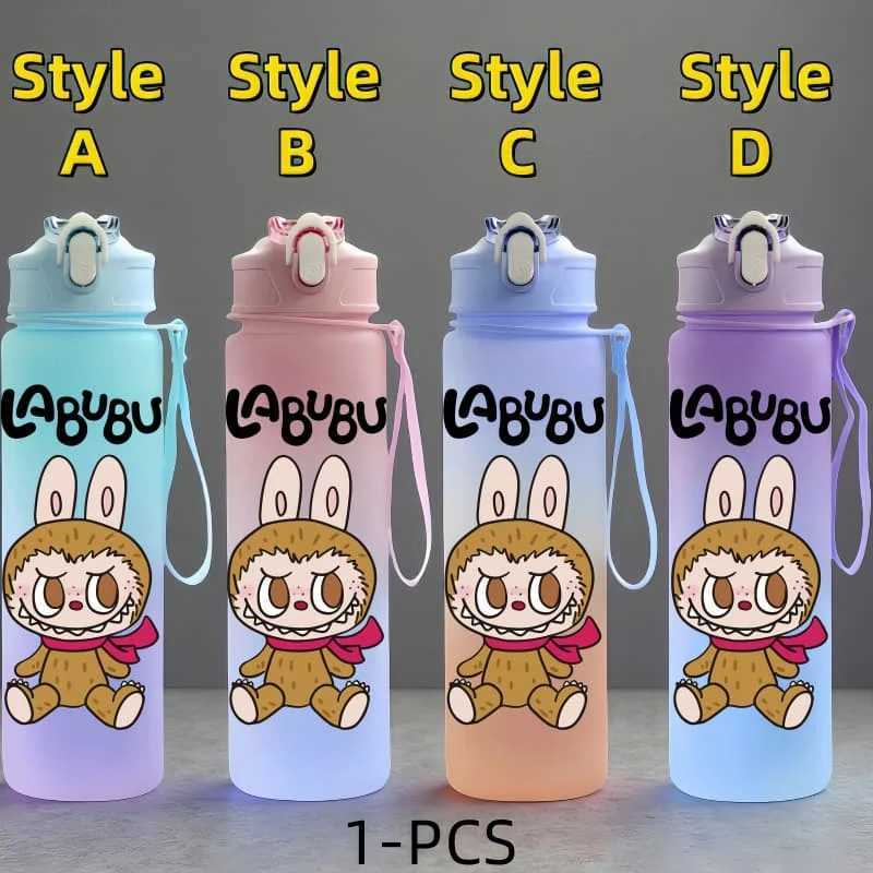 Labubu Character Water Cup 750ML Large Capacity Outdoor Portable Rope Drinking Bottle Childrens Gift Drinking Kettle XJ250612