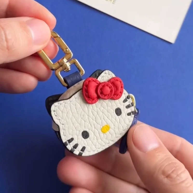 Sanrio Kawaii High Beauty Hello Kitty Cartoon Personalized Creative Leather Bag Keychain Pendant Fashion Clothing Accessories X250612