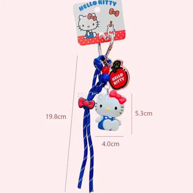 Sanrio NEW Kawaii Hello Kitty Doll Keychain Pendant Cartoon Cute PVC Car Key Anti-Lost Pendant Backpack Pendant Birthday Gift X250612
