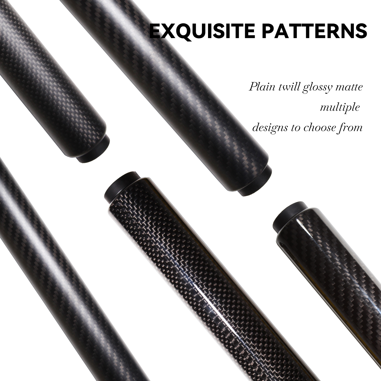 OKHEALING Pool Cue Extension Carbon Fiber Billiard Pool Stick Extender Quick Installation Billiard Accessories Parts for Pool Cue Butt End