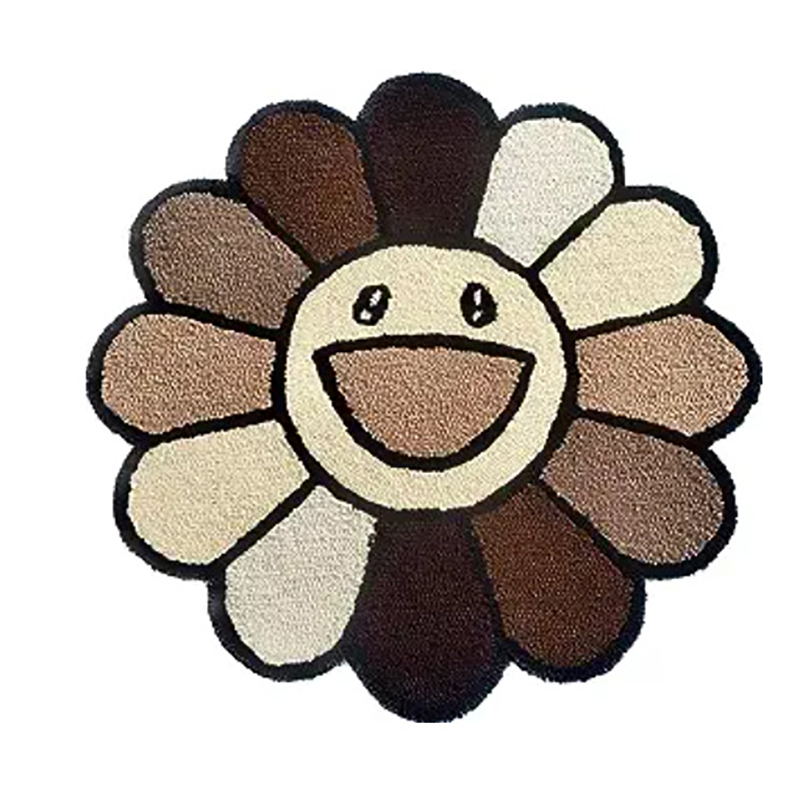 INS Cartoon Flower Round Carpet Anti-slip Children's Playground Soft Plush Rugs Coffee Table Rug Living Room Decor Floor Mats living bedroom bath