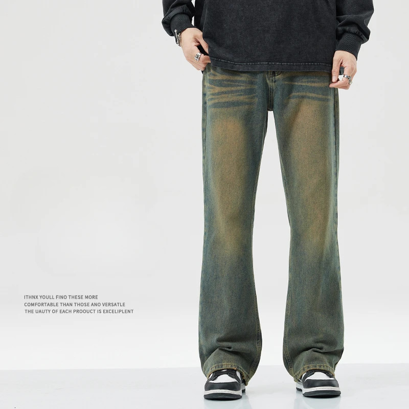 Mens Jeans Man Denim Shorts Jean Streetwear Trousers Wide Y2k Pants Baggy Clothing Flared Male Cargo Pant Ripped 250611Z