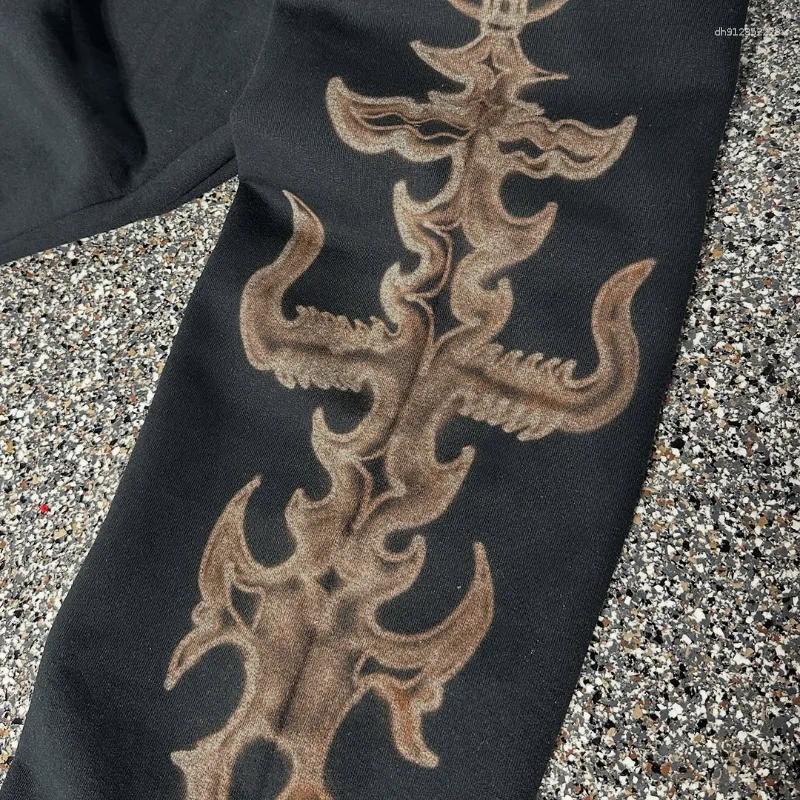 Men's Hoodies Vintage Slacks Print Unique High Waisted Oversize Casual Pants Street Hip Hop Harajuku Men Tracksuit