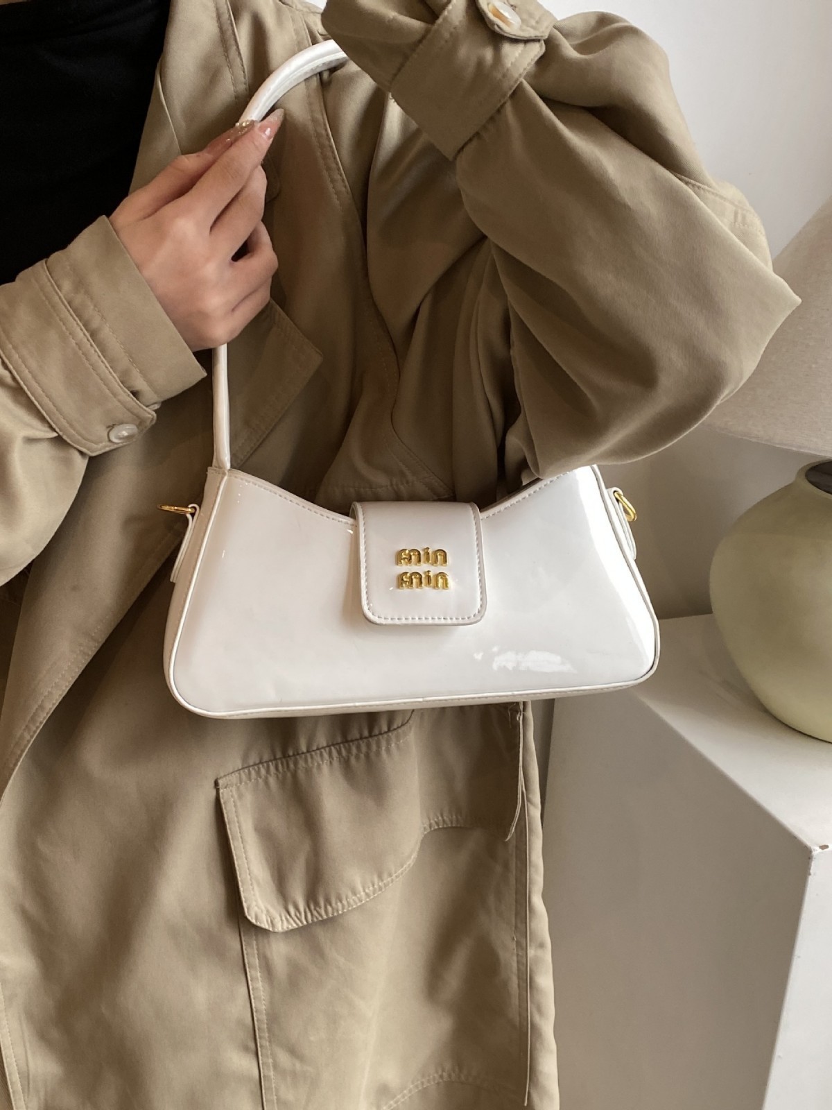 Designer Bag Luxury Bag Women S Single Shoulder Sling Trendy Patent Leather Shoulder Bag Underarm Purse With Free Shipping
