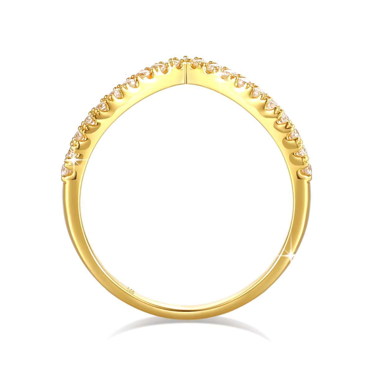 Wholesale Gold Jewelry Bijoux Luxury Woman Versatile Pair Rings Real 14K Gold Hollow Moissanite Rings