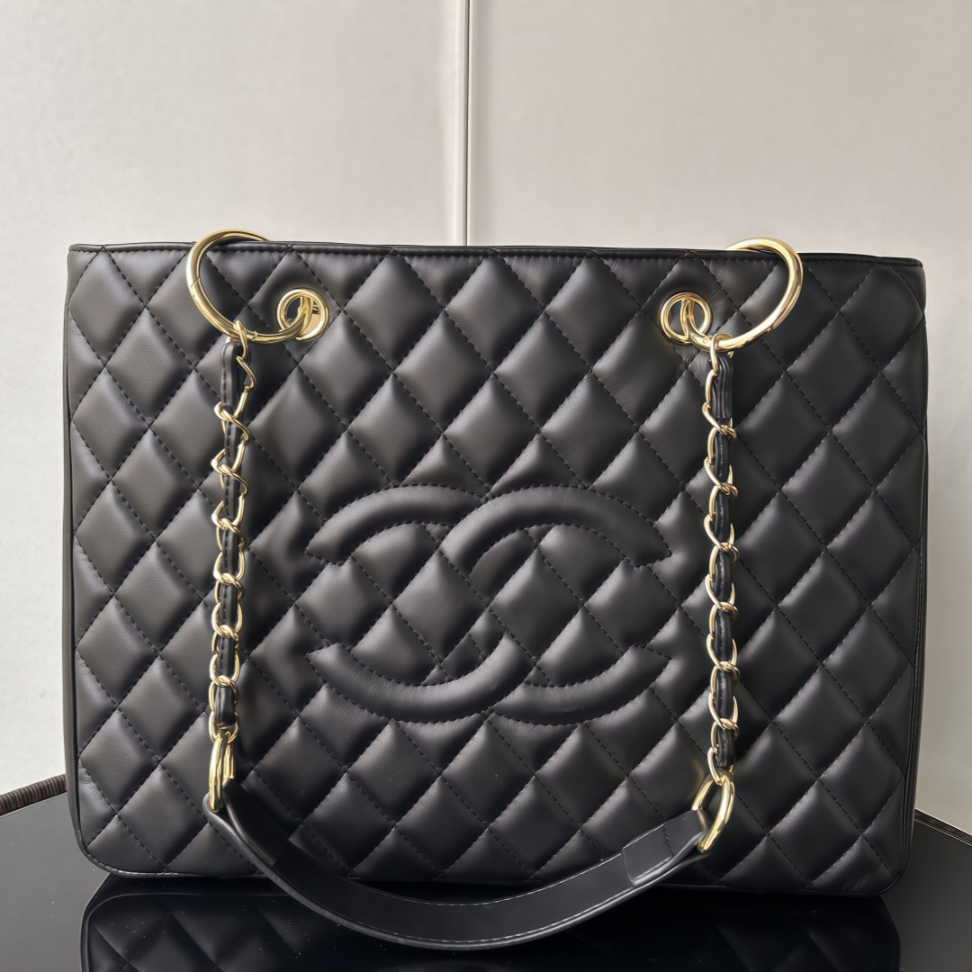 GST Bag Top grade Caviar Cow Leather Classic Quilted Plaid Metal Chain Shoulder Bag Designer Women's Shopping Bag Vintage Underarm HandbagTote Bag