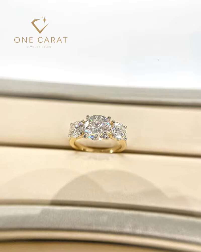 One Ct Custom Fine 14K Gold Engagement Wedding Ring for Women GRA VVS Diamond Moissanite Classic Style for Parties