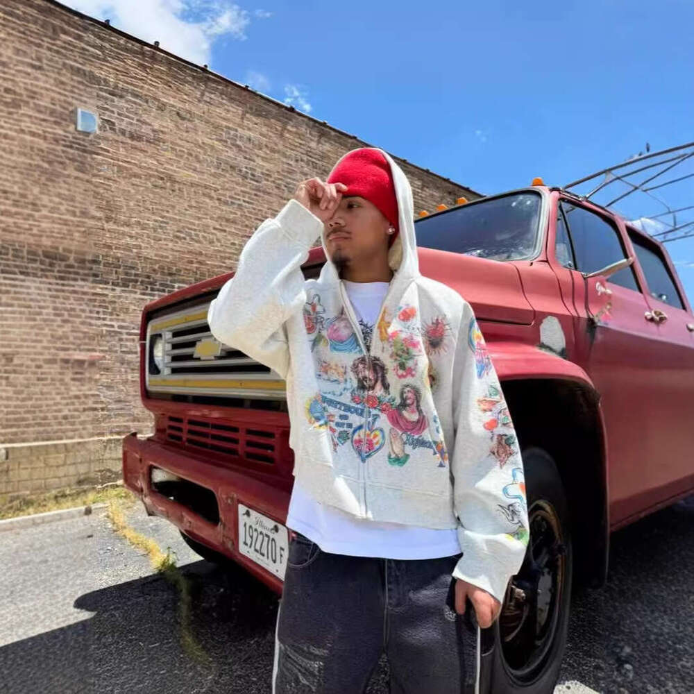American Gothic Rock Letter Print Hoodie Harajuku Loose Fit Versatile Sweatshirt for Couples luanyun
