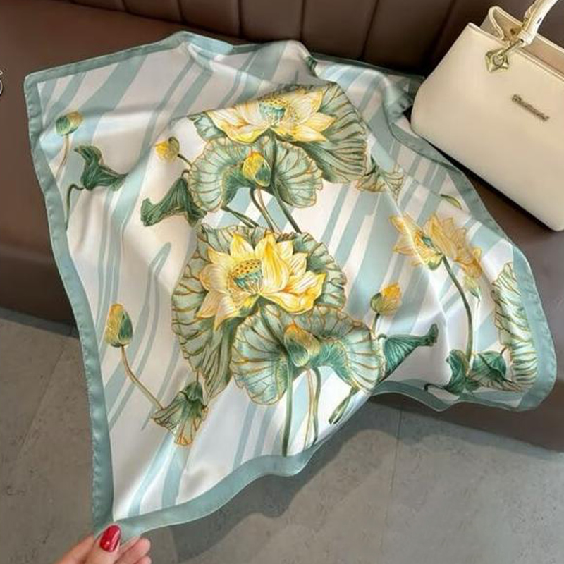 Trendsetting Women's Lijing Satin Scarves: Stylish 70cm x 70cm Silk Squares for Multiple Uses