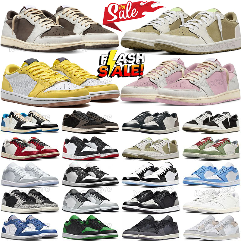 Designer for Men Women 1 Basketball Shoes Low Sneakers Reverse Mocha Velvet Brown Olive Black Gym Red Bred Toe Court Purple Game Royal Outdoor Sports Trainers Sneaker