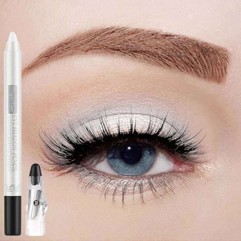 Metallic Blue Pearlescent Eyeshadow Pencil Stick Lasting Waterproof Smoky Glitter Grey White ple Eye Shadow Highlighter Pen free shipping